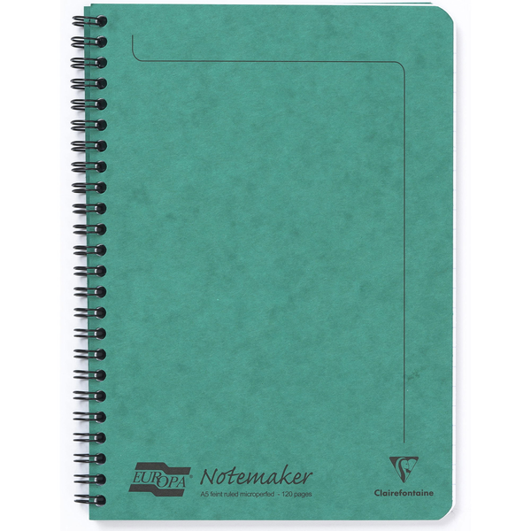 Clairefontaine Europa A5, vonalas, 60 lap, zöld