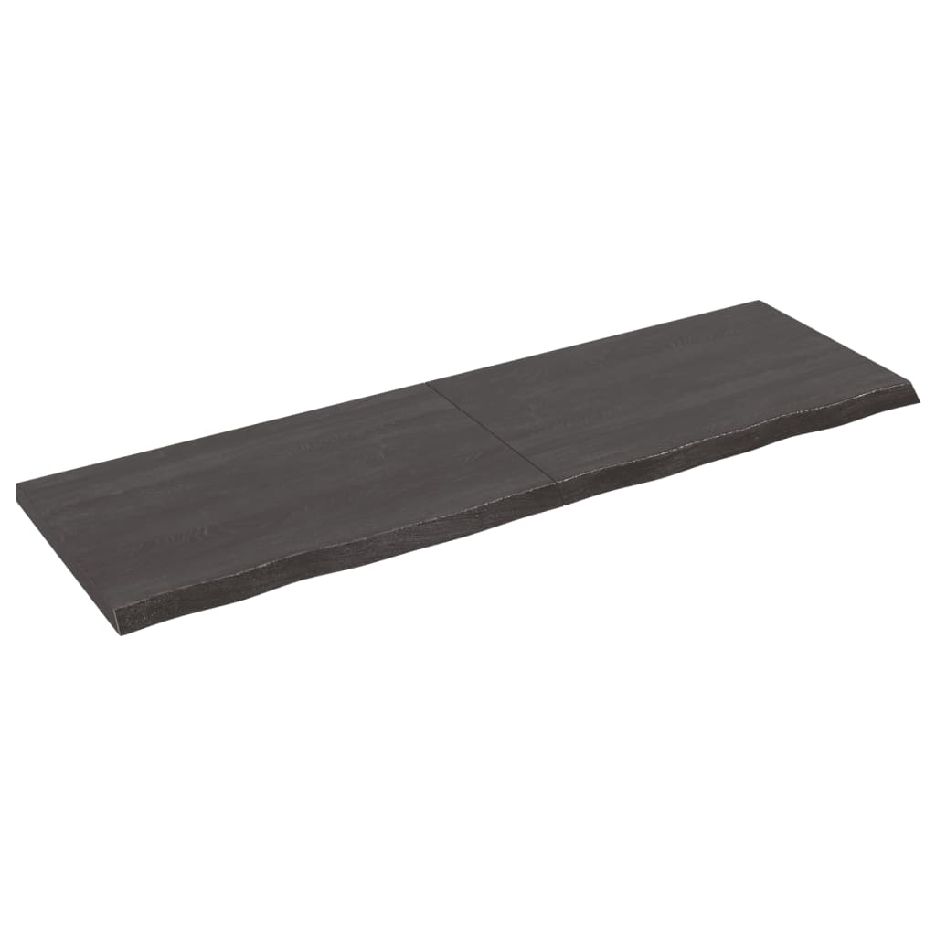 sötétbarna kezelt tömör tölgyfa fali polc 160 x 50 x (2-4) cm (363832)