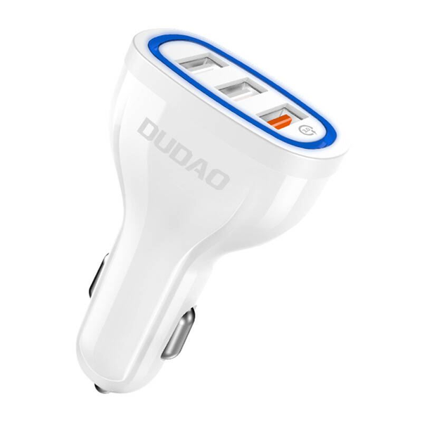 Avtopolnilec 3x USB Quick Charge 3.0 QC3.0 2.4A 18W bel