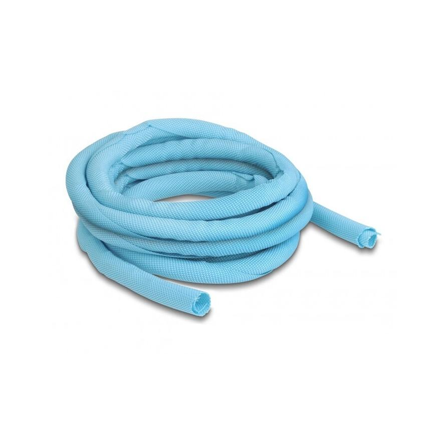 DELOCK Gewebeschlauch selbstschließ. hitzebest. 5mx10mm Blau (20880)