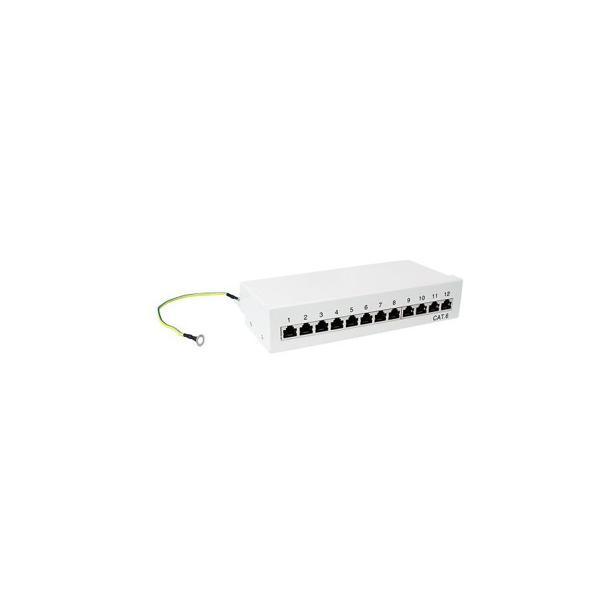 Logilink Cat.6 Patch Panel 12 port világosszürke (NP0017A) (NP0017A)