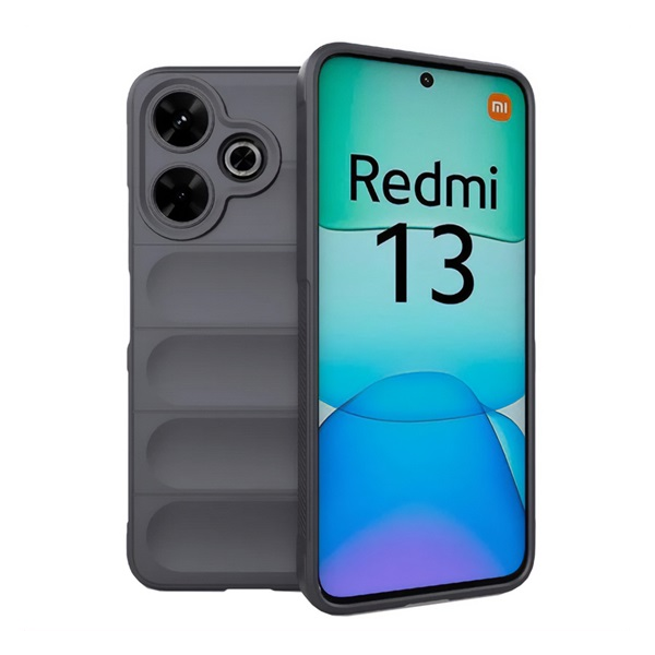 Szilikon telefonvédő (ütésállóság, kameravédő, 3D) SÖTÉTSZÜRKE Xiaomi Redmi 13 4G "Gigapack csomagolás" (GP-159577)