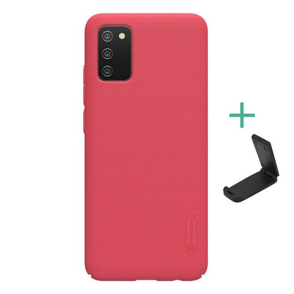NILLKIN SUPER FROSTED műanyag telefonvédő (gumírozott, érdes felület + asztali tartó) PIROS [Samsung Galaxy A02s (SM-A025F)] (5996591036298)