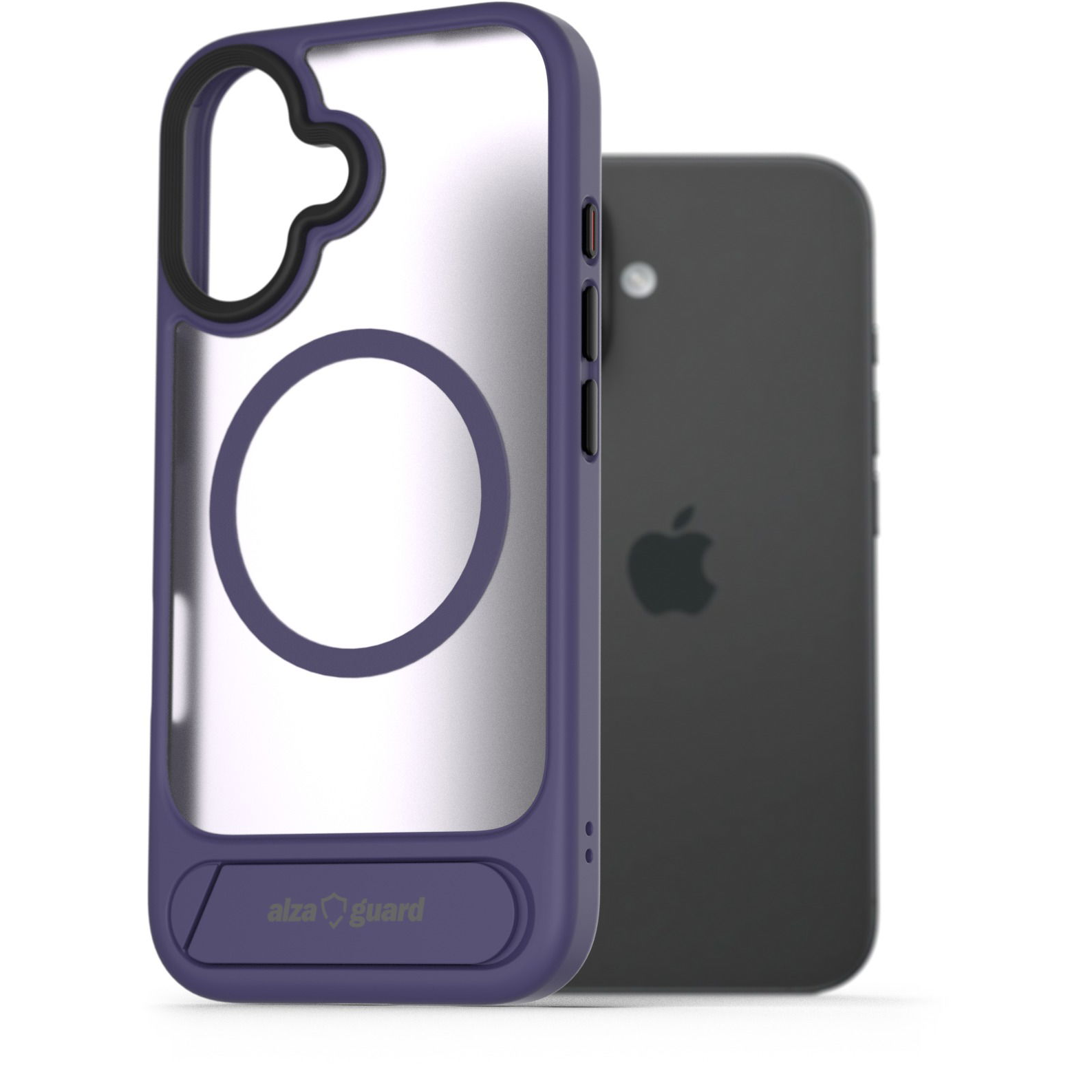 AlzaGuard Matte Case with Stand Compatible with MagSafe for iPhone 16 lila tok (AGD-PCH000111U)