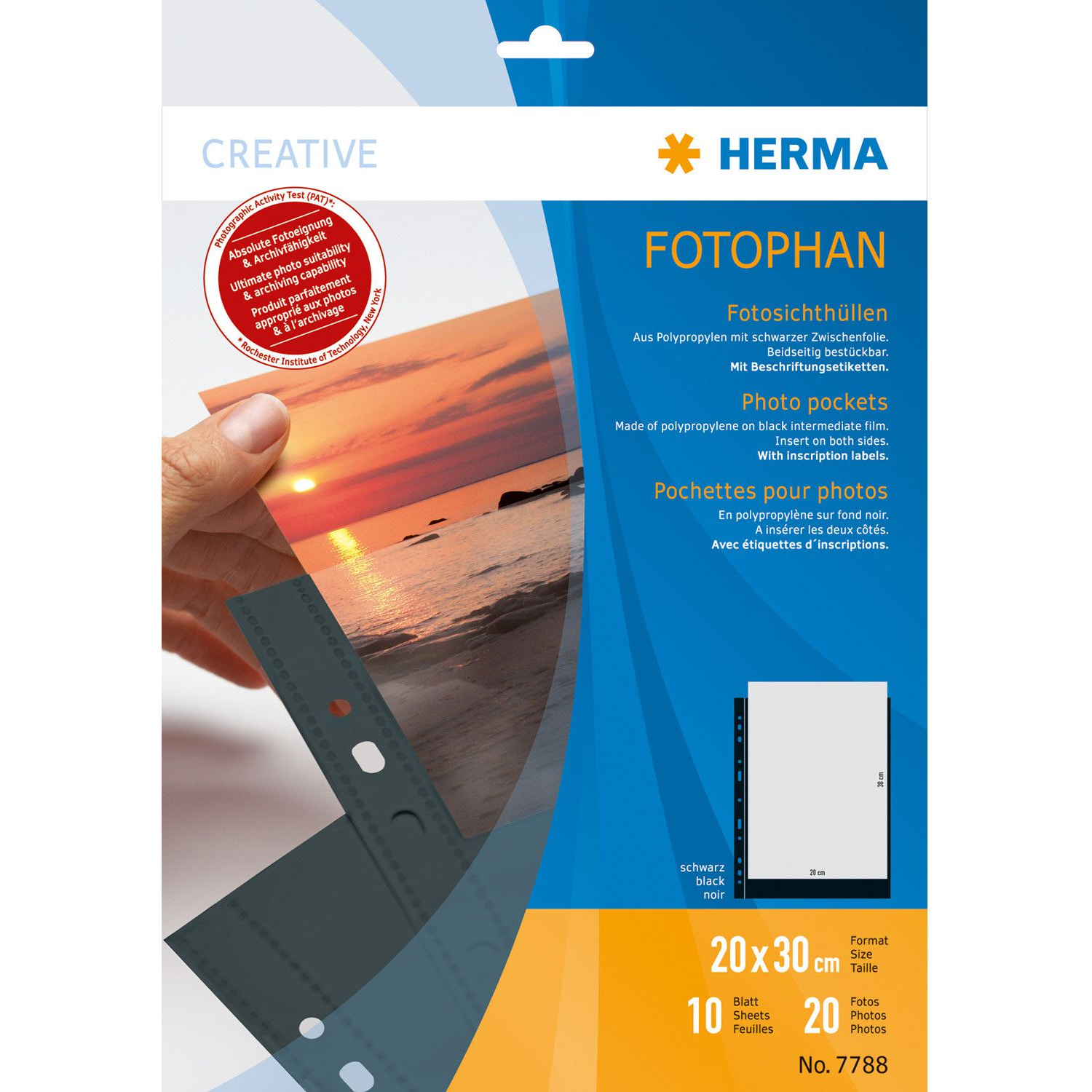 Herma 7788 7788 Fényképtasakok Fekete, Átlátszó 20 x 30 cm (7788)