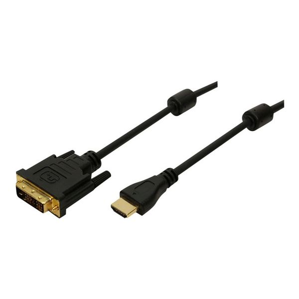 Аудио видео кабел, Logilink, HDMI към DVI/D, 2 м, черен