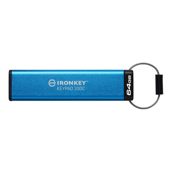 Kingston Technology IronKey Keypad 200 USB flash drive USB Type-C 3.2 Gen 1 (3.1 Gen 1) Blauw