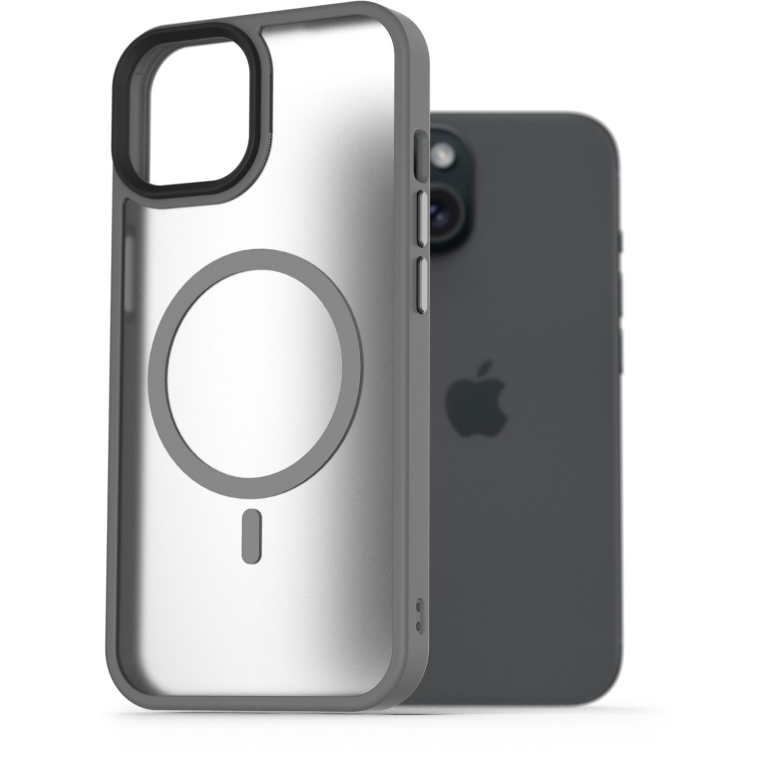 AlzaGuard Matte iPhone 15 Magsafe szürke tok (AGD-PCMM6E)
