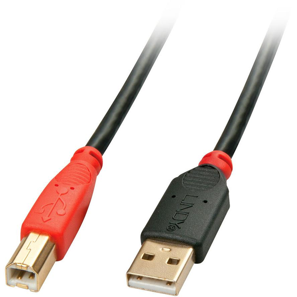 Lindy 42762 USB-kabel USB 2.0 15 m USB A USB B Sort, Rød
