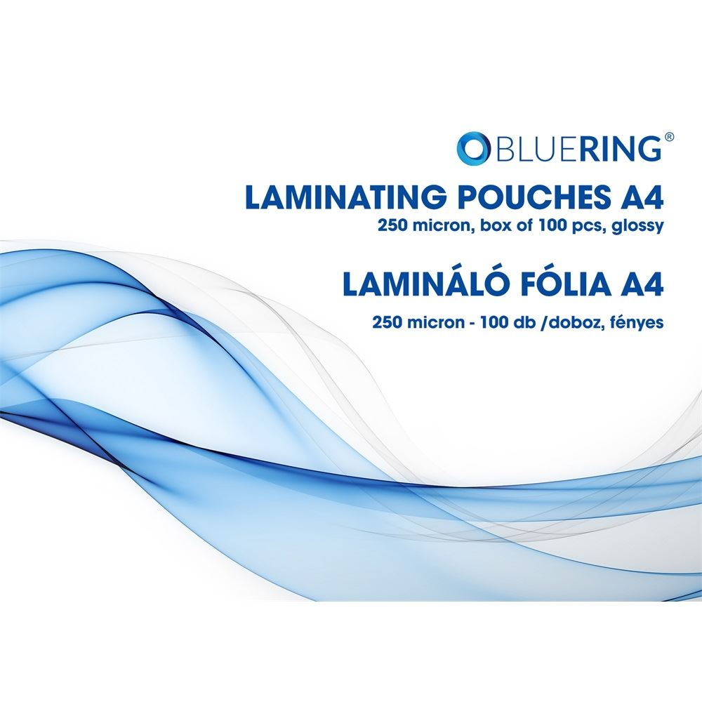 Bluering lamináló fólia A4, 250 micron, 100db/doboz (LAMMA4250MIC) (LAMMA4250MIC)