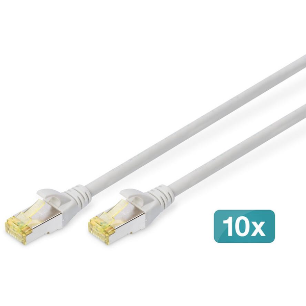 DIGITUS CAT 6A S/FTP Patchkabel, 10 Stück, 2m, grau