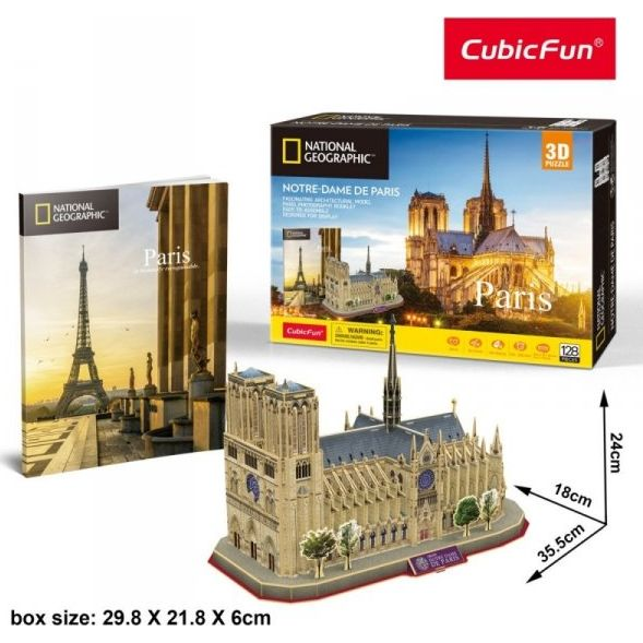 3D puzzle City Travel Paris, Notre Dame - 128 db (306-DS0986)