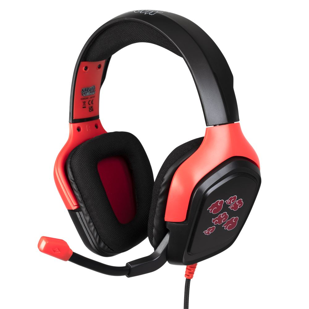 Konix Naruto KX AKATSUKI HEADSET Slúchadlá s mikrofónom Kábel Pres hlavu Hranie Čierna, Červená