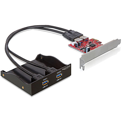 Delock USB 3.0 Front Panel 2-Port incl. PCI Express Card (61775)