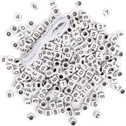 DP Craft Fűzőgyöngy Műanyag Fehér Számok 40 gramm (AM025DLP)
