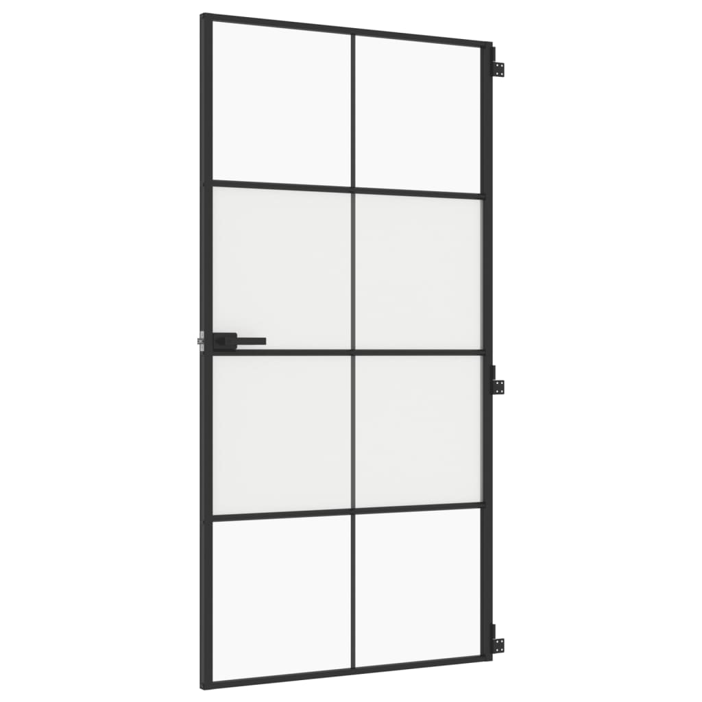 fekete edzett üveg és alumínium beltéri ajtó 102,5x201,5 cm (155130)