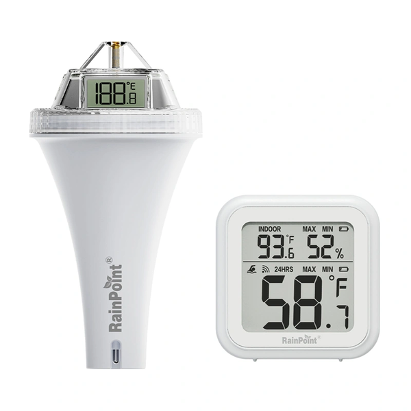 RAINPOINT Vezeték nélküli medencehőmérő IP68 LCD vevővel HCS565ARF+HCS015T2H