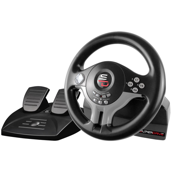 Volante de Carreras con Pedales Subsonic Driving Wheel SV200 para Switch, PS4,  Xbox One, PC, PS3