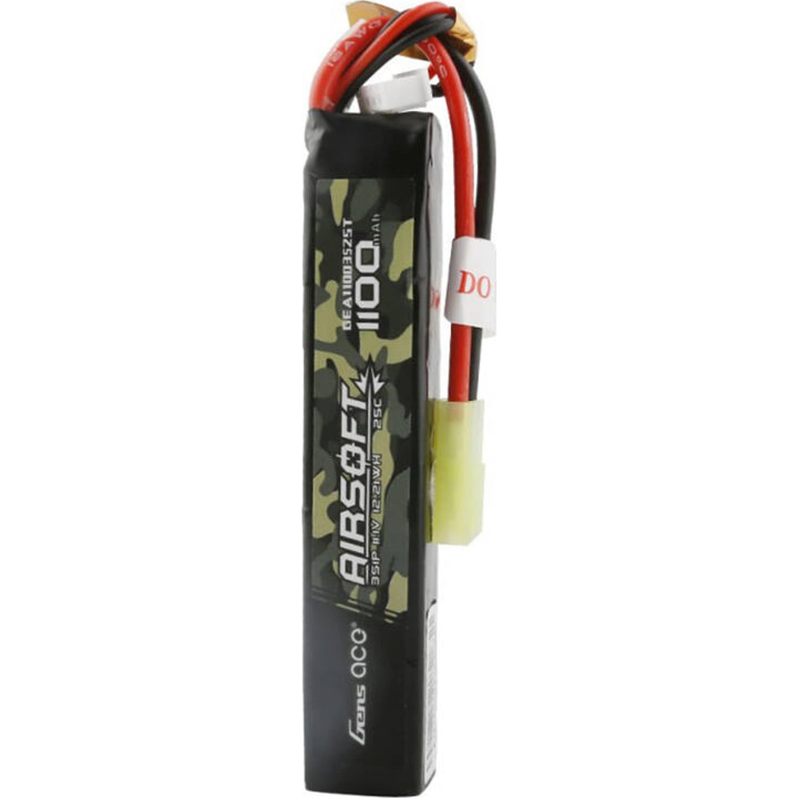 Gens ace 25C 1100mAh 3S1P 11.1V Airsoft Gun Lipo Battery with mini Tamiya Plug (GEA11003S25T)
