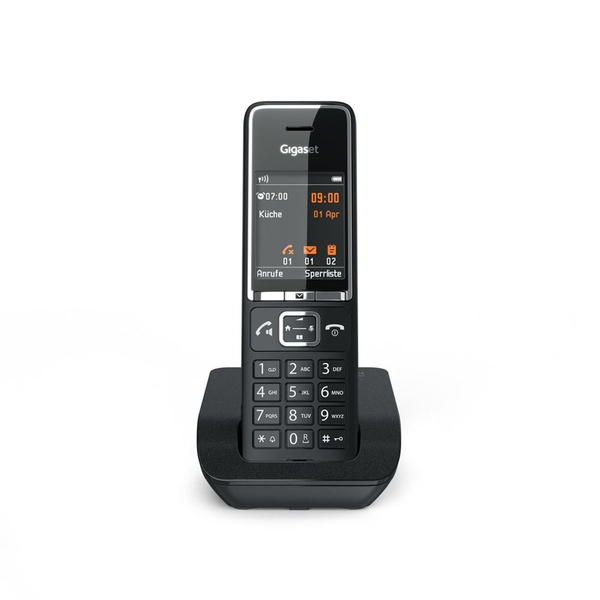 Безжичен DECT телефон Gigaset Comfort 550, черен и хром