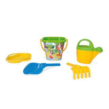 Комплект играчки Wader, Дисни Мечо Пух, комплект кофи за пясък, 5 части, многоцветни