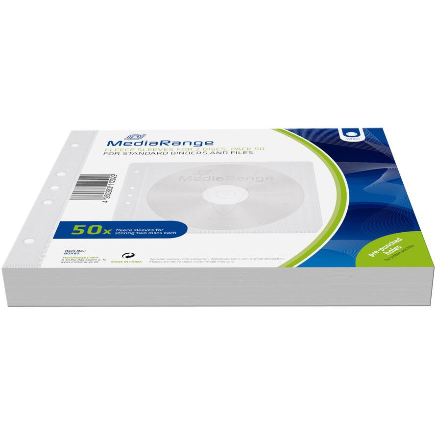 MediaRange Vliestaschen für 2 Disc weiß 50er Pack (BOX60) (BOX60)