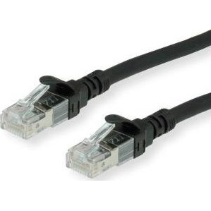 Patchcord Roline S/FTP 6a RJ45 / RJ45 0,3 m černý