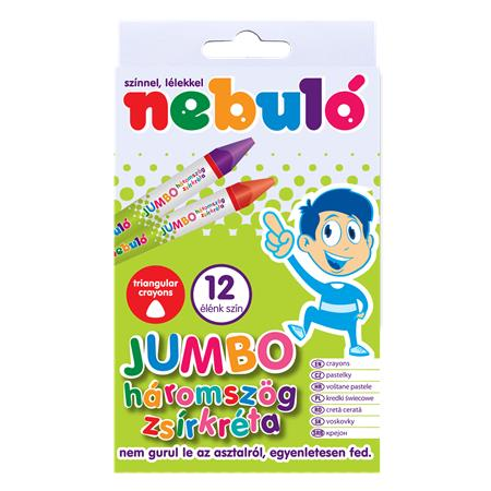 Nebuló háromszögletű jumbo Zsírkréta 12 darabos (NJZSK-TR-12)