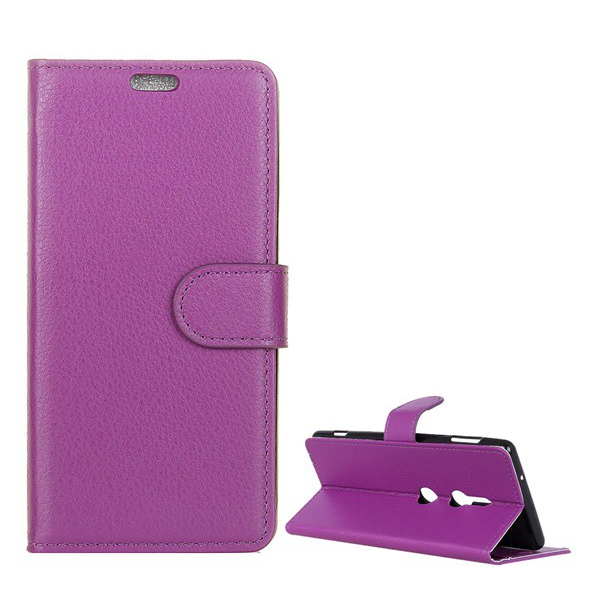 Tok álló, bőr hatású (FLIP, oldalra nyíló, asztali tartó funkció, prémium) LILA [Sony Xperia XZ3 (H9436)] (5996457804252)