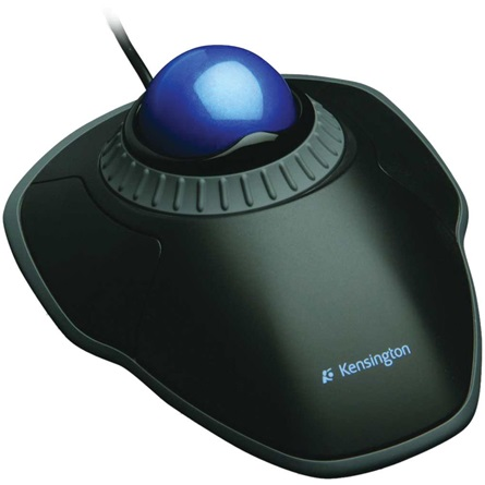 Kensington Orbit trackball egér Scroll Ring görgetőgyűrűvel, fekete-kék (K72337EU)