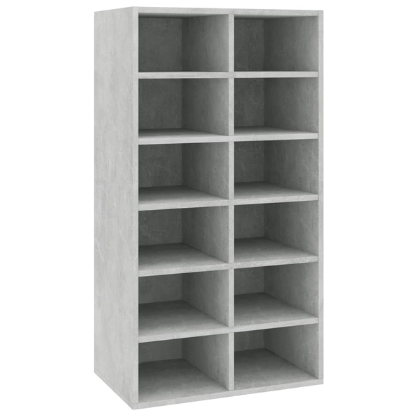 betonszürke szerelt fa cipőtartó 54 x 34 x 100,5 cm