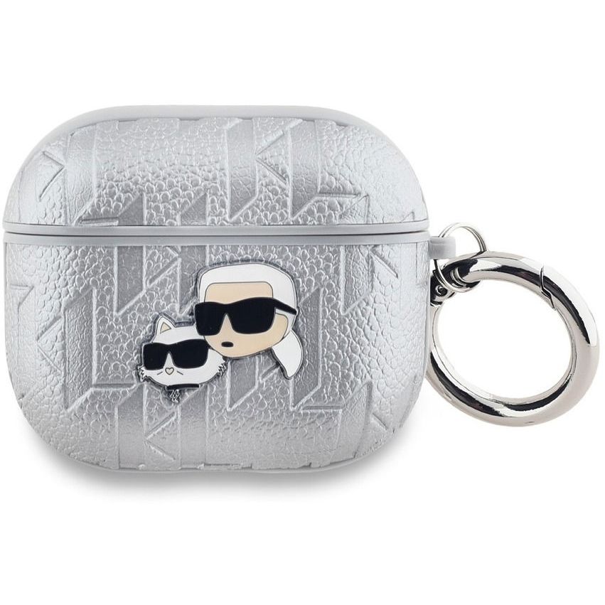 Karl Lagerfeld Embossed Karl and Choupette Heads AirPods 3 ezüst PU tok (KLA3PGKCPS)