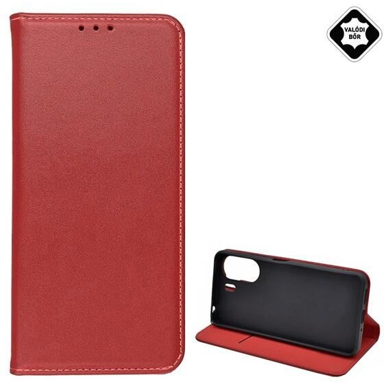 Gigapack Xiaomi Poco C65 valódi bőr fliptok burgundi színű (GP-154013) (GP-154013)