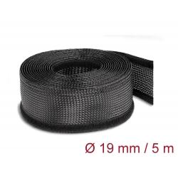Delock fonott kábelharisnya tépőzárral 5m x 19mm fekete (19050) (Delock19050)