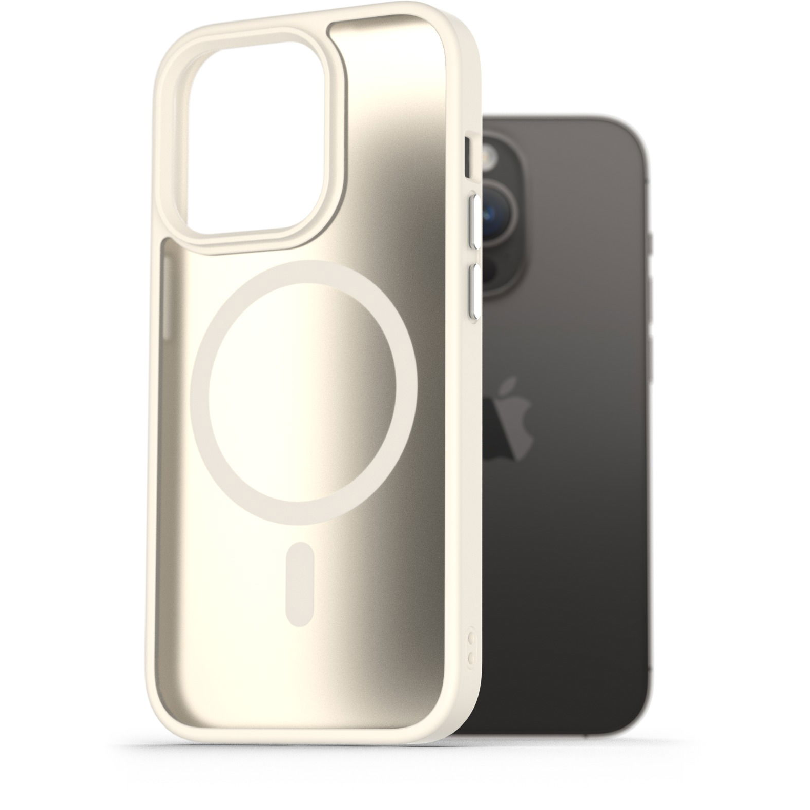 AlzaGuard Matte Case Compatible with Magsafe iPhone 14 Pro fehér tok (AGD-PCMM71W)