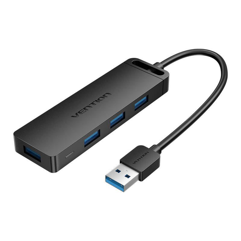 Vention CHLBD hub USB 3.2 Gen 1 (3.1 Gen 1) Type-A 5000 Mbit/s Čierna