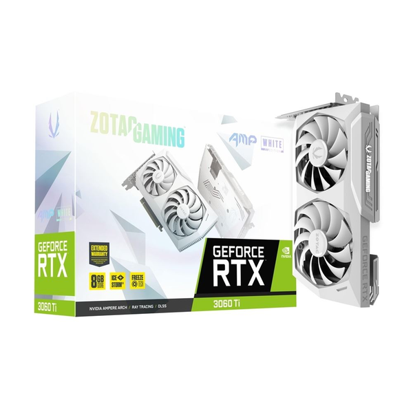 Zotac GeForce RTX 3060 Ti AMP White Edition LHR 8GB videokártya (ZT-A30610F-10PLHR)