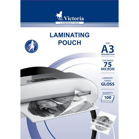Victoria 75 mikron A3 fényes lamináló fólia (100 db / csomag) (6005701)