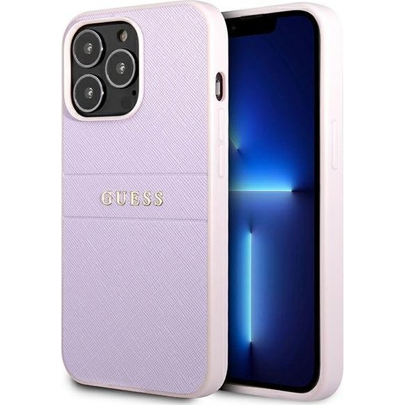 Guess PU Saffiano Apple iPhone 13 Pro Max bőr hátlap tok, lila (GUE1785PRP)