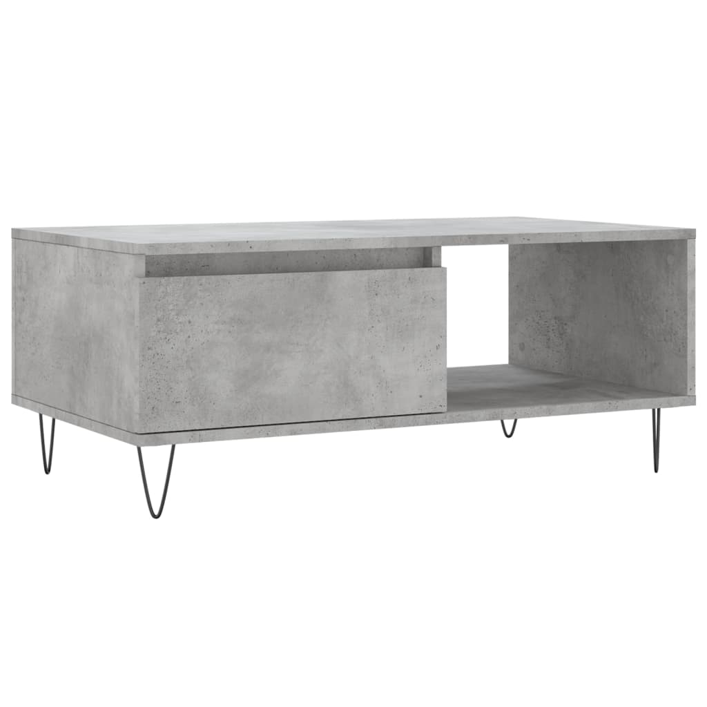 betonszürke szerelt fa dohányzóasztal 90x50x36,5 cm (830568)