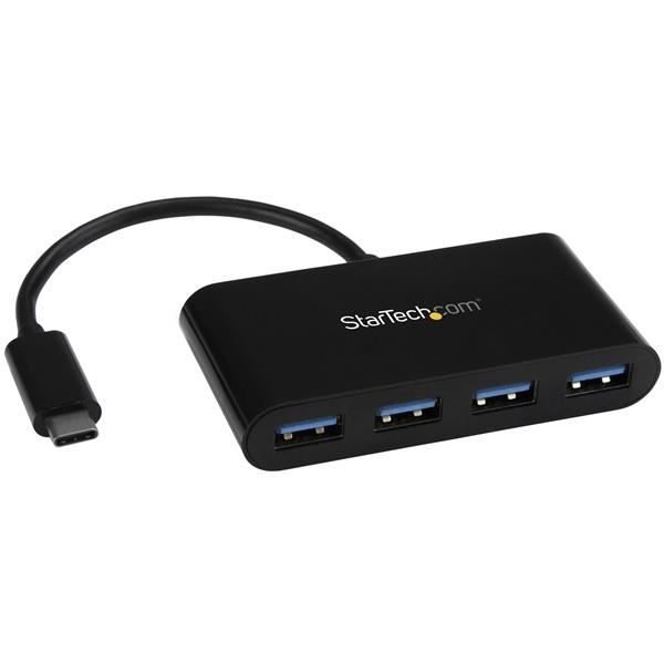 StarTech.com HB30C4AB rozbočovač rozhraní USB 3.2 Gen 1 (3.1 Gen 1) Type-C 5000 Mbit/s Černá
