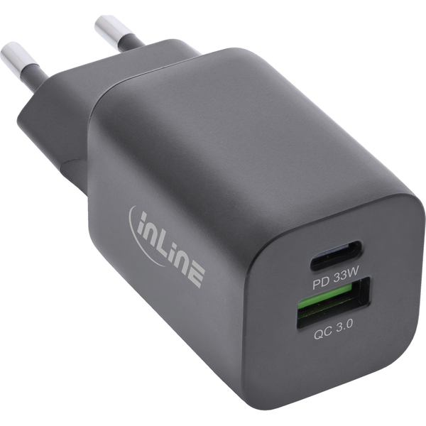 InLine 31508C зарядно за мобилни устройства Смартфон, Таблет, Универсален Черен Променлив ток (AC) Бързо зареждане На закрито