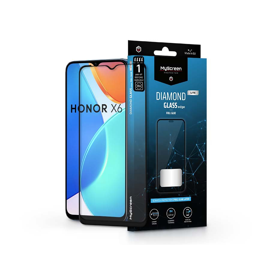 Honor X6 edzett üveg képernyővédő fólia - MyScreen Protector Diamond Glass Lite Edge2.5D Full Glue - black (LA-2229)