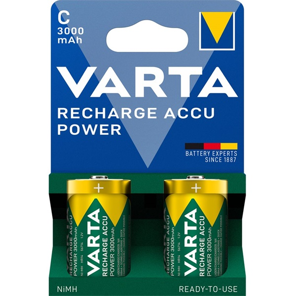 Nabíjecí Baterie nikl-metal-hydridový (NiMH) Varta C (R14) 3000 mAh 2 ks