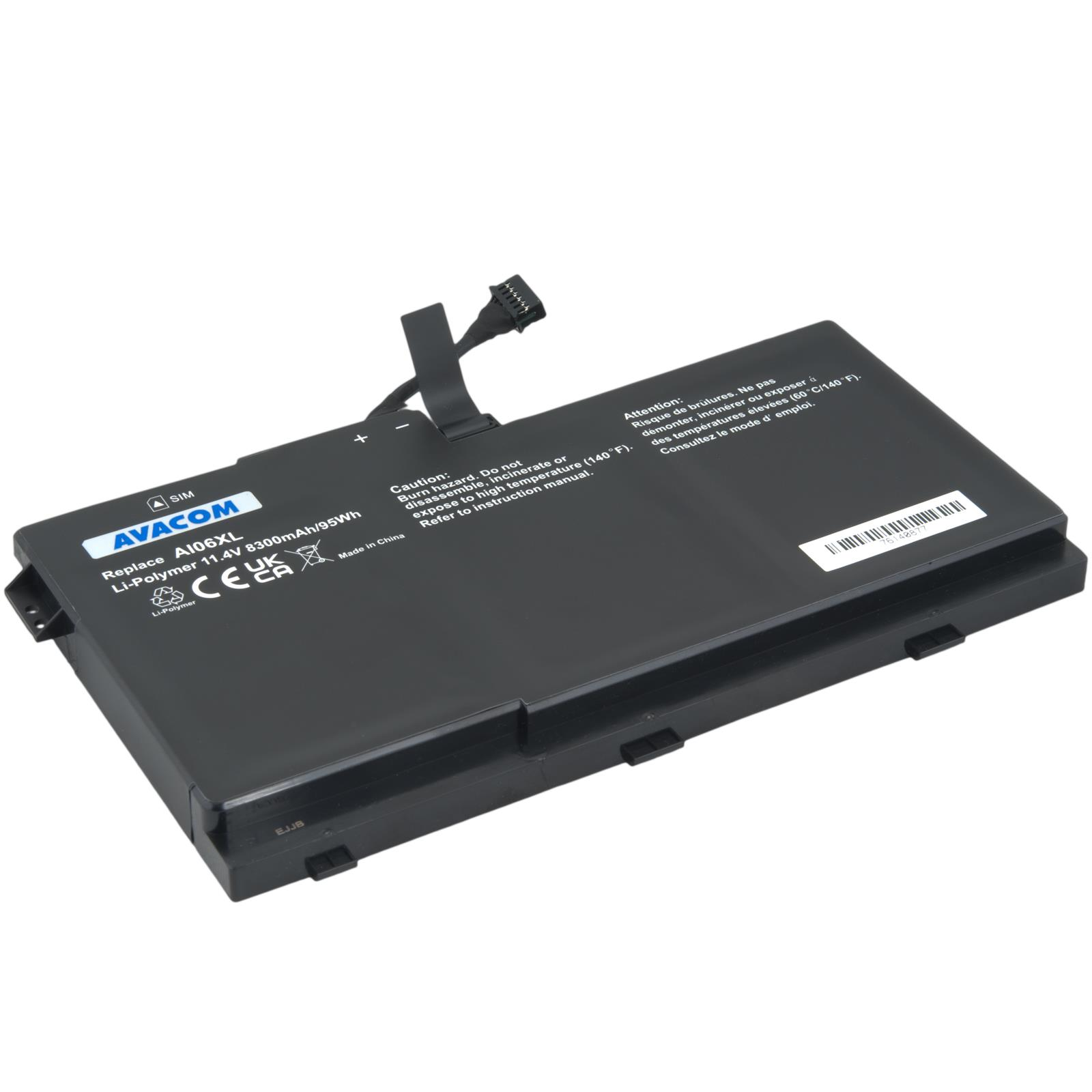 Avacom AI06XL HP Zbook 17 G3 kompatibilis, Li-Pol, 11,4 V, 8300 mAh, 95 Wh (NOHP-AI06XL-68P)