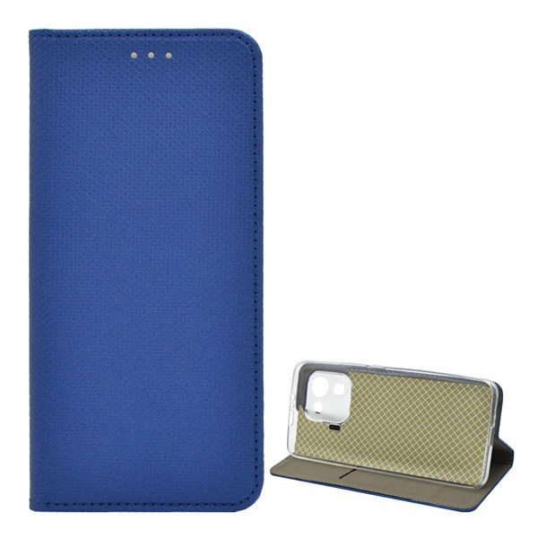 Xiaomi Mi 11 Pro Case Standing, Leather Effect (Flip, странично отваряне, Desk Holder Function, Rhombus Pattern) Тъмно син