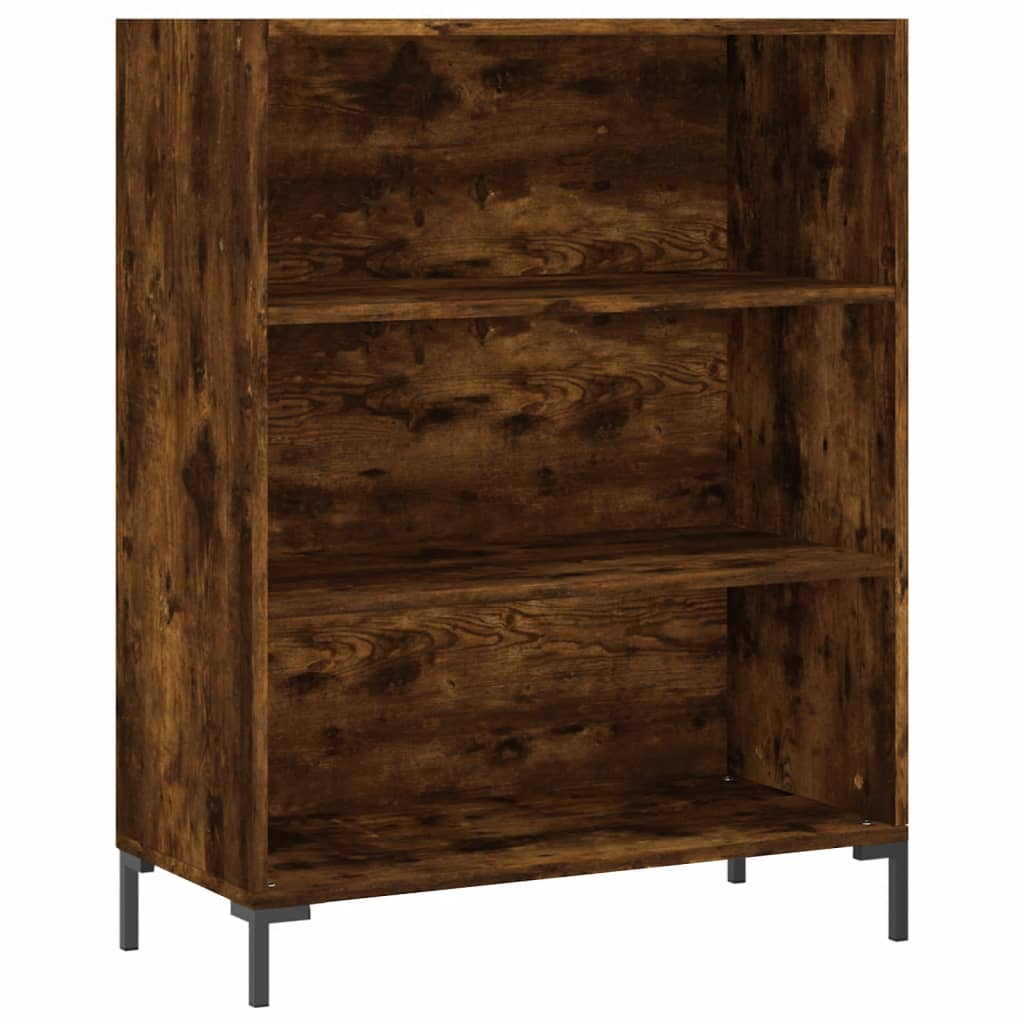 füstölt tölgyszínű szerelt fa könyvespolc 69,5 x 32,5 x 90 cm (828369)