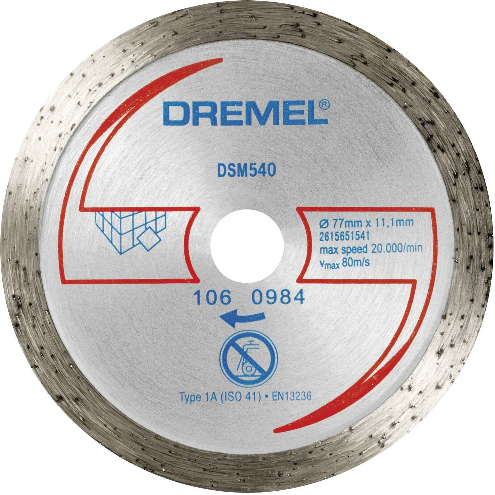 Dremel DSM540 2615S540JB Gyémánt bevonatú vágótárcsa 77 mm 1 db Csempe, Tégla, Márvány, Porcelán, Kerámia (2615S540JB)