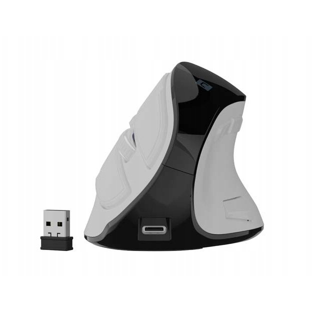 Natec Euphonie Pro Függőleges Egér Bluetooth 5.0 4000DPI Fehér (NMY-2378)