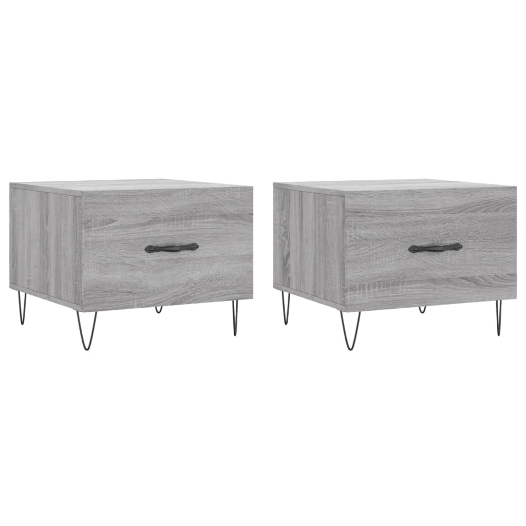 2 db szürke sonoma szerelt fa dohányzóasztal 50 x 50 x 40 cm (829393)